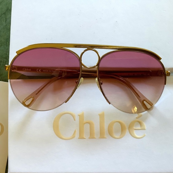 Chloe Gold and Pink Sunglasses - Picture 1 of 15